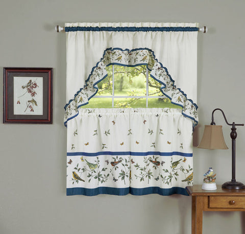 Love Birds Printed Tier and Swag Set