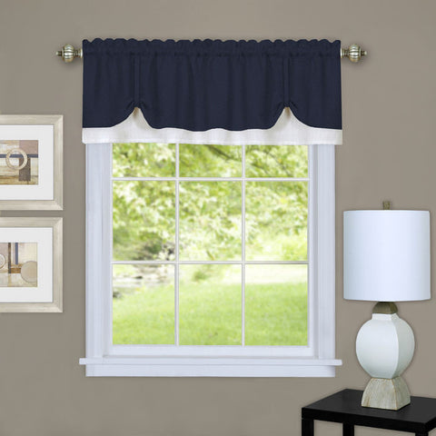 DARCY VALANCE58X14 NVY/WHT P12