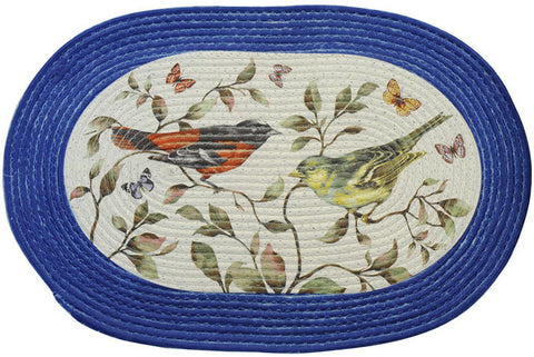 BRAIDED RUG LOVE BIRDS     PK6