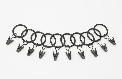 METAL CURTAIN RINGS BLACK PK12