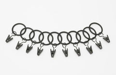 METAL CURTAIN RINGS BLACK PK12