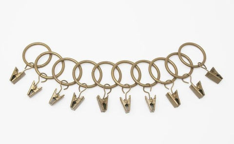 METAL CURTAIN RINGS GOLD  PK12