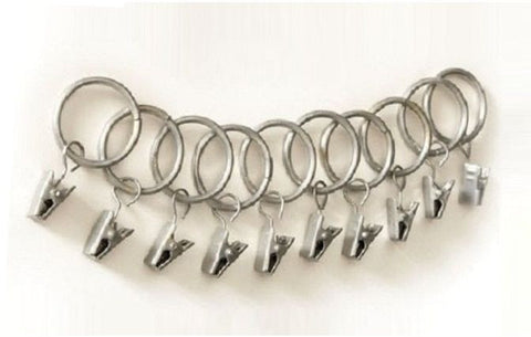 METAL CURTAIN RINGS SLVER PK12