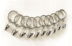 METAL CURTAIN RINGS SLVER PK12