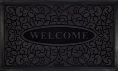 WELCOMEMAT SWIRL 18X30 BLK P12