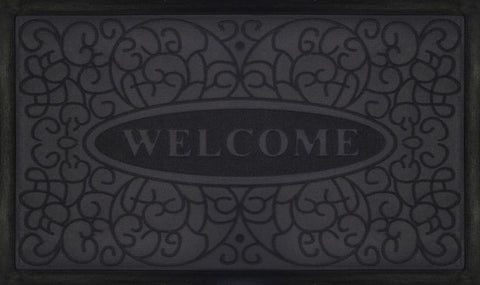 WELCOMEMAT SWIRL 18X30 GRY P12