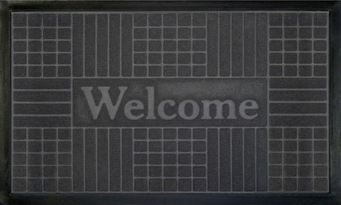 WELCOMEMAT GEMTRC18X30 GRY P12