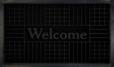 WELCOMEMAT GEOMTRC18X30BLK P12