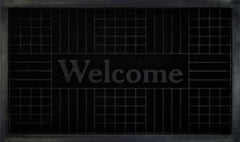 WELCOMEMAT GEOMTRC18X30BLK P12
