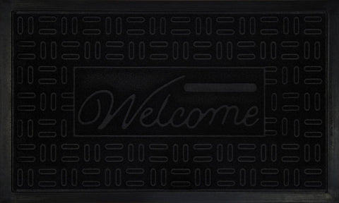 WELCOMEMAT PARQT 18X30 BLK P12
