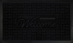 WELCOMEMAT PARQT 18X30 BLK P12