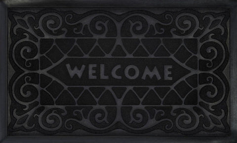 WELCOMEMAT W.IRON18X30 BLK P12