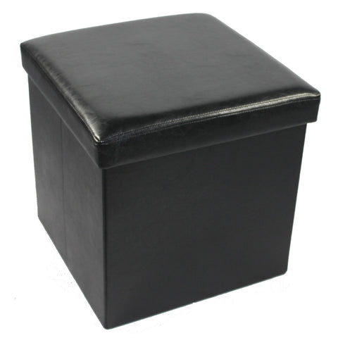 OTTOMAN FX LTHR 15X15 BLACK P4
