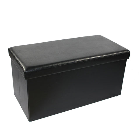 OTTOMAN FX LTHR 15X30 BLACK P2