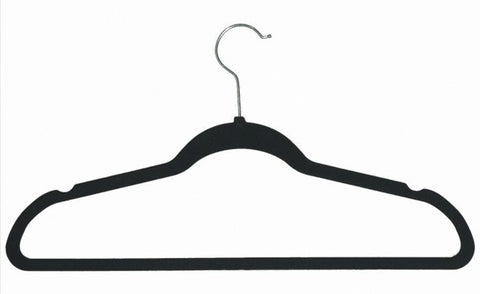 VELVET HANGERS BLACK 10PCS EA.