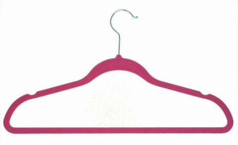 VELVET HANGERS PINK 10PCS EACH